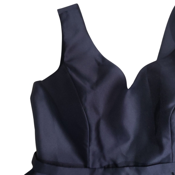 ALFRED SUNG 🏷️NWT Sleeveless V Neck Belted High-Low Gown Box Pleats 18 - Picture 6 of 9